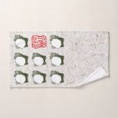 不機嫌日本のなカエル19世紀 バスタオルセット (ハンドタオル)