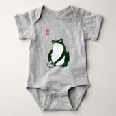 不機嫌日本のなカエル19世紀 ベビーボディスーツ (正面)