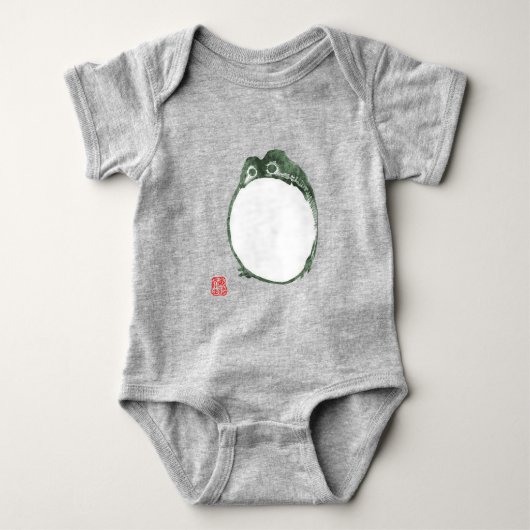 不機嫌日本のなカエル19世紀 ベビーボディスーツ (正面)