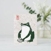 不機嫌日本のなカエル19世紀 ポストカード (スタンド正面)