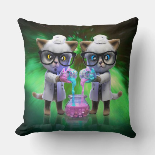 不機嫌猫おもしろい科学者が世界征服を企てる クッション (正面)