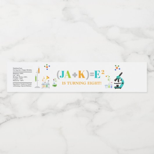 不機嫌科学の誕生日パーティー少年の好意ホワイト ペットボトルラベル (シングルラベル)