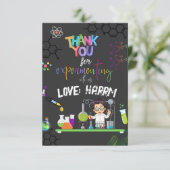 不機嫌科学バースデーパーティーサンキューカード (スタンド正面)