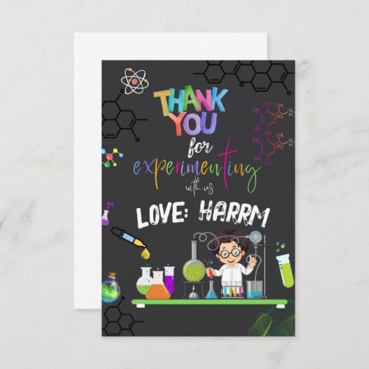 不機嫌科学バースデーパーティーサンキューカード (正面/裏面)