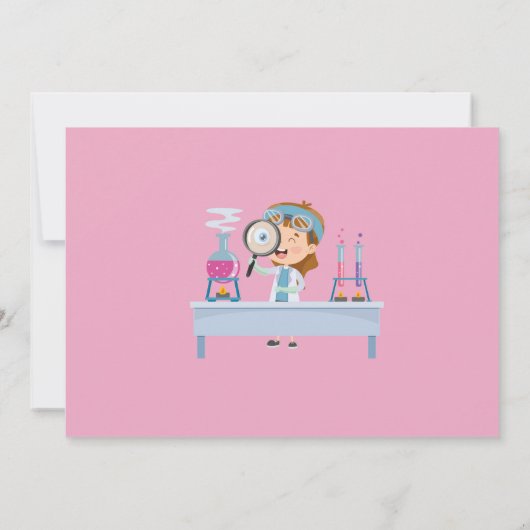 不機嫌科学バースデーパーティー実験ガールズピンク 招待状 (裏面)