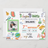 不機嫌科学パーティー、科学者誕生日招待状 招待状 (正面)