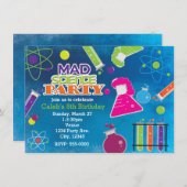 不機嫌科学科学者バースデーパーティ招待状 招待状 (正面/裏面)