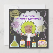 不機嫌科学者バースデーパーティ招待状 招待状 (正面)