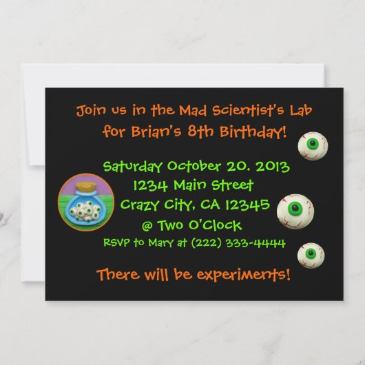 不機嫌科学者パーティー 招待状 (裏面)