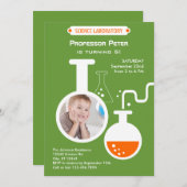 不機嫌科学者誕生会写真招待状 招待状 (正面/裏面)