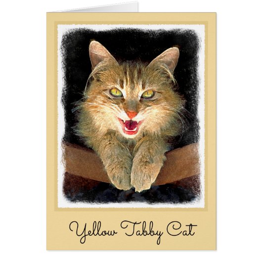 不機嫌絵画猫の可愛いオリジナル猫アート (正面)