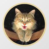 不機嫌絵画猫の可愛いオリジナル猫アート ウィンドウサイン (シート)