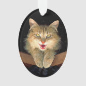 不機嫌絵画猫の可愛いオリジナル猫アート オーナメント (正面)
