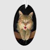 不機嫌絵画猫の可愛いオリジナル猫アート オーナメント (正面)
