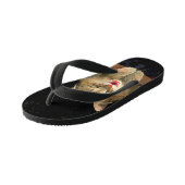 不機嫌絵画猫の可愛いオリジナル猫アート キッズビーチサンダル (アングル)