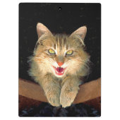 不機嫌絵画猫の可愛いオリジナル猫アート クリップボード (裏面)