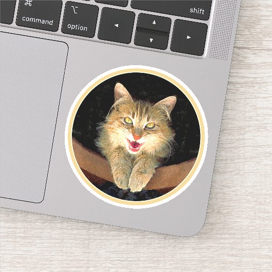 不機嫌絵画猫の可愛いオリジナル猫アート シール (詳細)