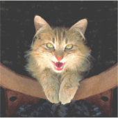 不機嫌絵画猫の可愛いオリジナル猫アート シール (正面)