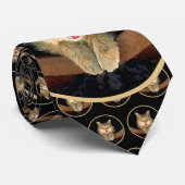 不機嫌絵画猫の可愛いオリジナル猫アート ネクタイ (ロール)