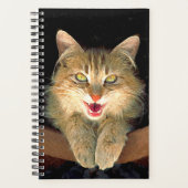 不機嫌絵画猫の可愛いオリジナル猫アート プランナー手帳 (正面)