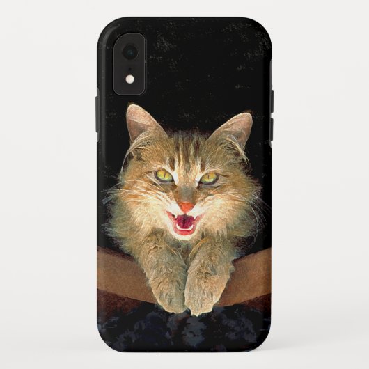 不機嫌絵画猫の可愛いオリジナル猫アート Case-Mate iPhoneケース (裏面)
