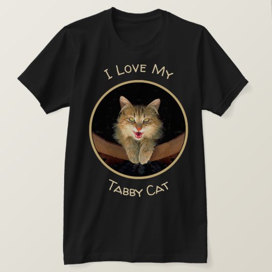不機嫌絵画猫の可愛いオリジナル猫アート Tシャツ (デザイン正面)