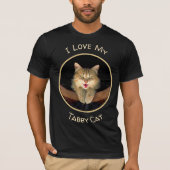 不機嫌絵画猫の可愛いオリジナル猫アート Tシャツ (正面)