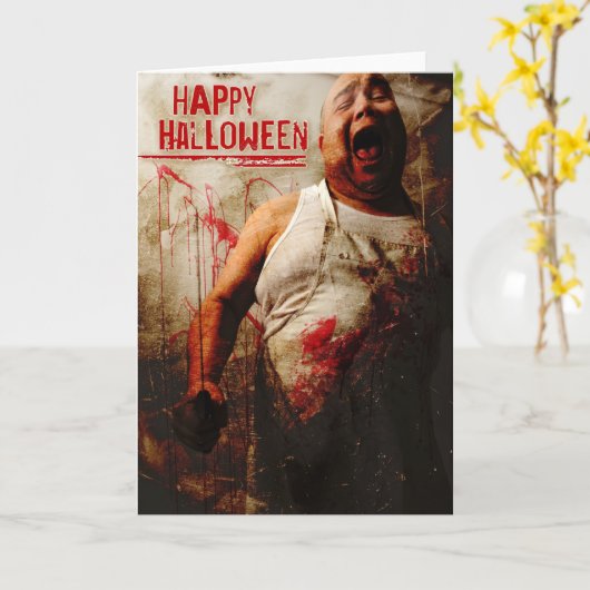 不機嫌肉屋ハロウィーン カード (黄色い花)