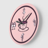 不機嫌茶パーティーの壁時計の時間 ラージ壁時計 (傾斜)