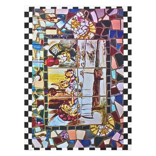 不機嫌茶パーティーモザイク テーブルクロス (正面)