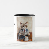 不機嫌読なオフィスキャット マグカップ (中央)