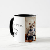 不機嫌読なオフィスキャット マグカップ (正面左)