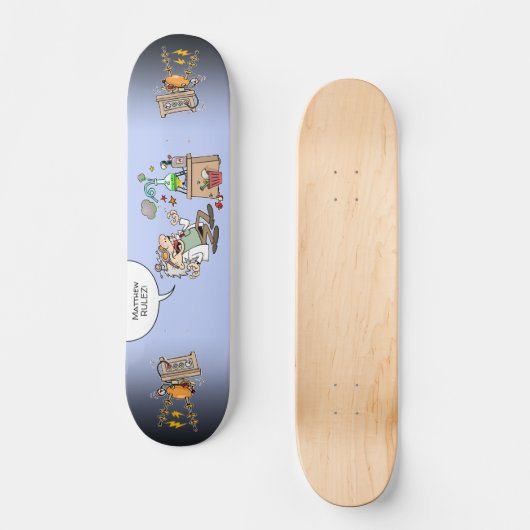 不機嫌風船付きのカスタム文字科学者 スケートボード (正面)