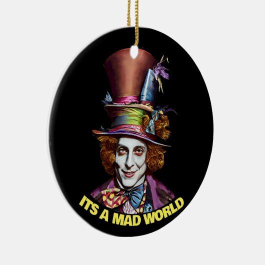 不機嫌hatterマンザ不機嫌世界ファンタジーアート セラミックオーナメント (右)