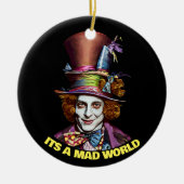 不機嫌hatterマンザ不機嫌世界ファンタジーアート セラミックオーナメント (正面)