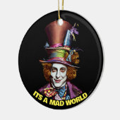 不機嫌hatterマンザ不機嫌世界ファンタジーアート セラミックオーナメント (左)