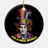 不機嫌hatterマンザ不機嫌世界ファンタジーアート セラミックオーナメント (裏面)