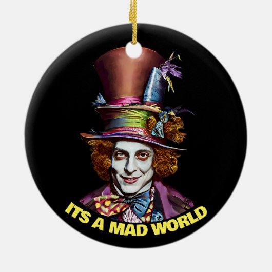 不機嫌hatterマンザ不機嫌世界ファンタジーアート セラミックオーナメント (裏面)
