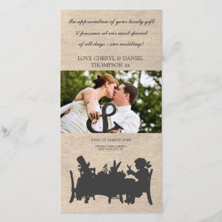 不機嫌Hatters Teaパーティー結婚's Thank You Photo Card サンキューカード