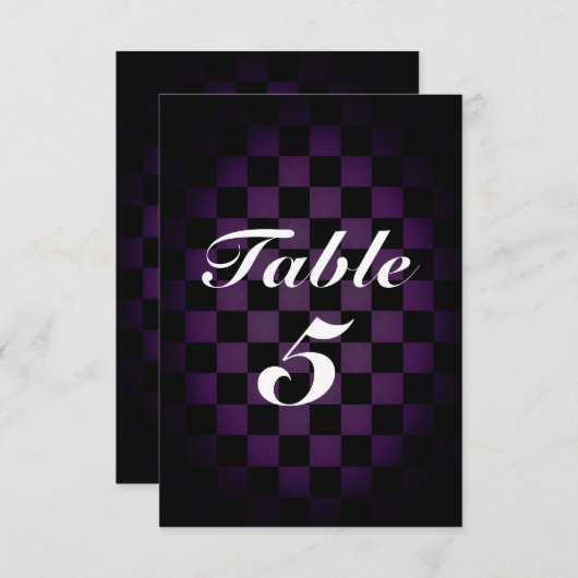 不機嫌TEAパーティーお洒落市松模様にテーブル番号カード 招待状 (正面/裏面)
