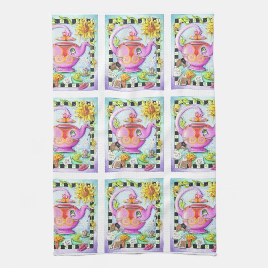 不機嫌TEAパーティー キッチンタオル (縦)