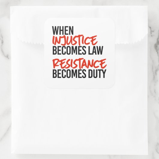 不正が法律となる時 スクエアシール (バッグ)