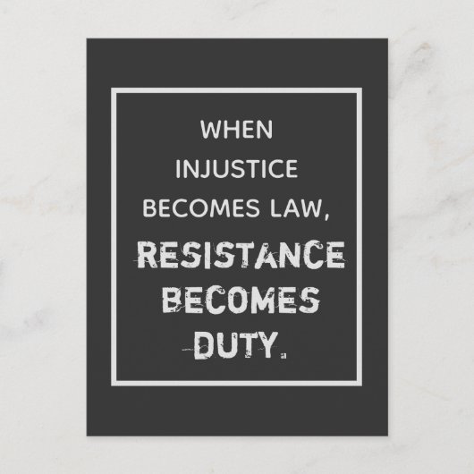 不正が法律となれば抵抗は義務なり ポストカード (正面)