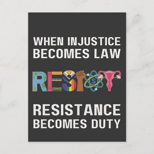 不正が法律になると抵抗が加わる シーズンポストカード (正面)