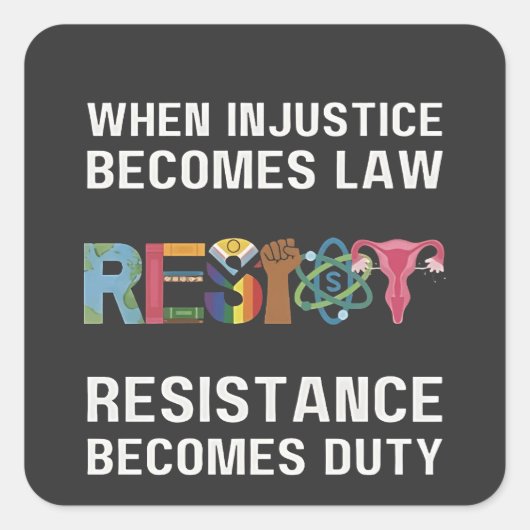 不正が法律になると抵抗が加わる スクエアシール (正面)