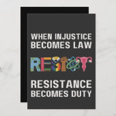 不正が法律になると抵抗が加わる 招待状 (正面/裏面)