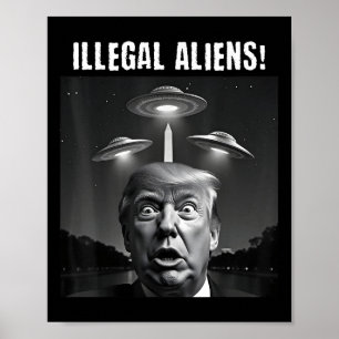 不正なエイリアントランプセルフィー、エイリアンとUfo ポスター