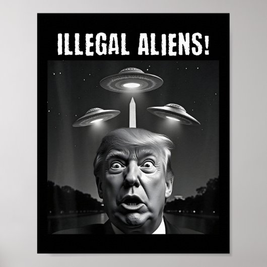 不正なエイリアントランプセルフィー、エイリアンとUfo ポスター (正面)