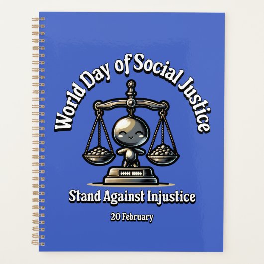 不正に立ち向かう。社会正義の日。 プランナー手帳 (正面)