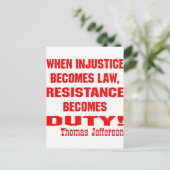 不正は法律に抵抗は義務になる ポストカード (スタンド正面)